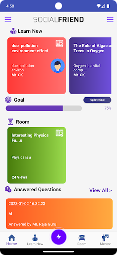 Android application SocialFriend screenshort
