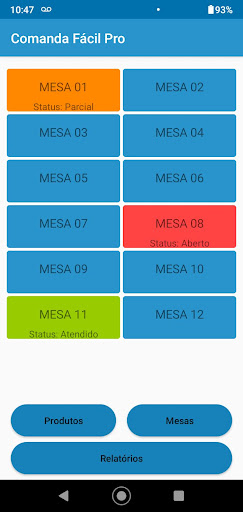 Android application Comanda Fácil Pro screenshort