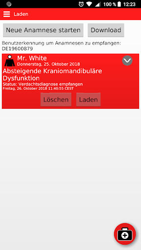 Android application CMD Verdachtsdiagnose für Zahn screenshort