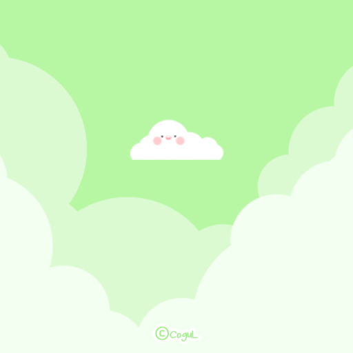 카카오톡 테마 - 뭉게뭉게 구름_그린 하늘 logo