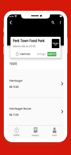 Android application Perk Town Food Park screenshort