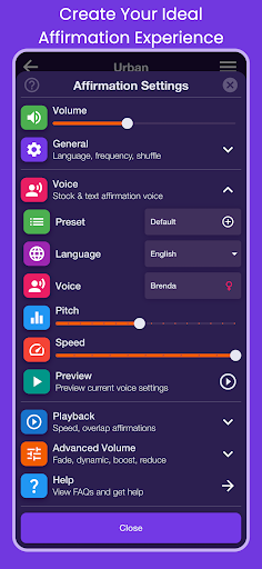 Screenshot of ReliefMix Affirmations & Sound