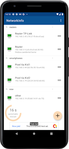 Android application NetworkInfo screenshort