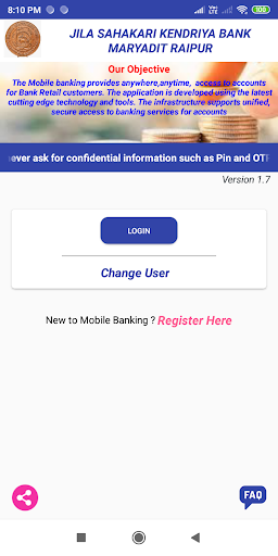 JSKB Raipur Mobile Banking Screen 2