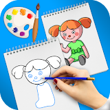 Teach drawing step by step icon