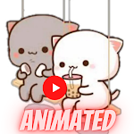 Cover Image of Download Pegatinas animadas de Cat Peach Mochi para WhatsAp 1.0 APK