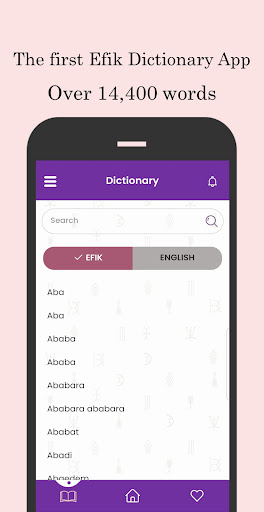 Android application Tete Efik Dictionary screenshort