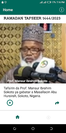 Android application Prof. Mansur Ibrahim screenshort