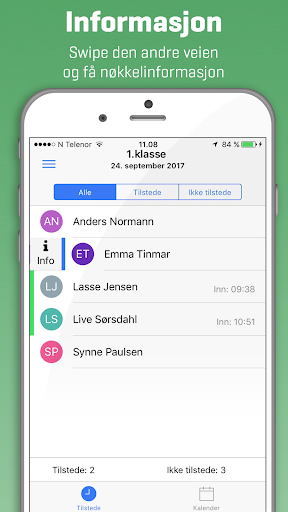 Transponder Tilstede Screen 2