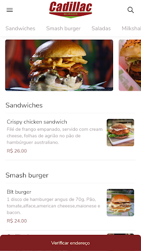 Android application Cadillac Burger screenshort