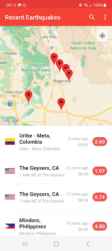 Screenshot of My Earthquake Alerts Pro