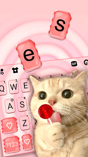 Pink Lollipop Kitten Keyboard Screen 2