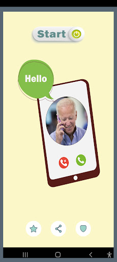 Android application Fake Call Prank Joe biden screenshort