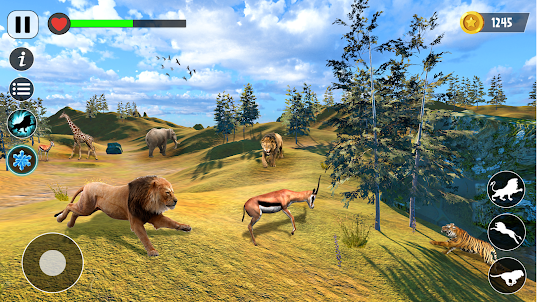 사자 사냥: 동물 게임