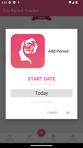 Eva Period Tracker Screen 2