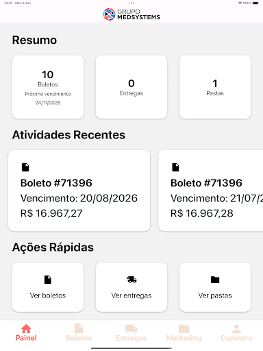 Portal do cliente - MedSystems