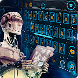 blue ai future robot keyboard machine space theme icon