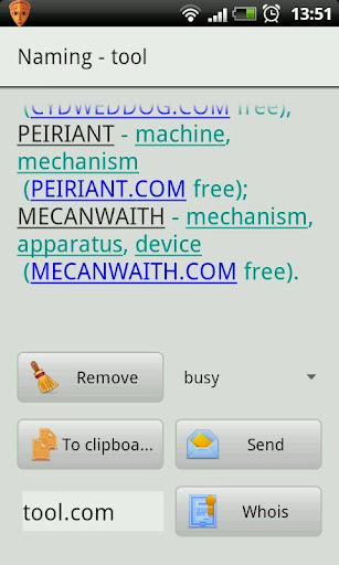 Generator of the project name Screen 2