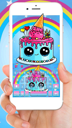 Android application Unicorn Cake Keyboard Theme screenshort