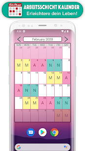 Arbeitsschicht Kalender Screenshot