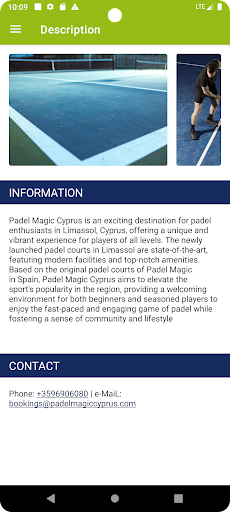 Android application PadelMagic Cyprus screenshort