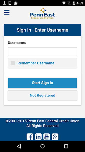 Android application Penn East FCU screenshort