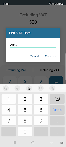 VAT Calculator Screen 2