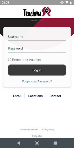 Android application Teachers Credit Union Mobile screenshort