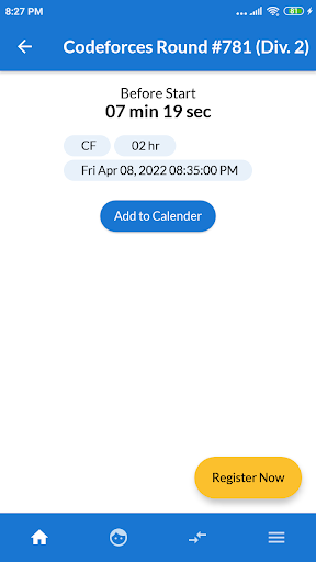 Codeforces Companion Screen 2