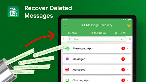 Screenshot of Deleted Messages Recovery App