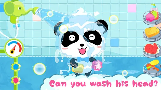 Baby Panda's Bath Time