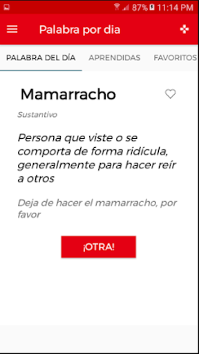 Android application Palabra por día - Aprende! screenshort