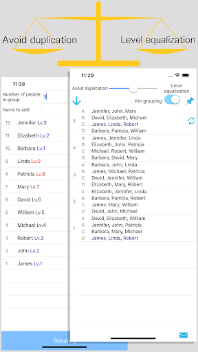Android application Non-overlapping Grouping Pro screenshort