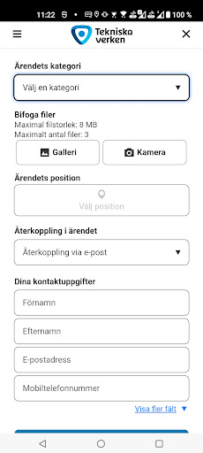 Felanmäl belysning i Linköping Screen 2