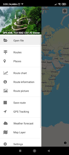Android application GPX KML TCX Viewer Rota ve Yer screenshort
