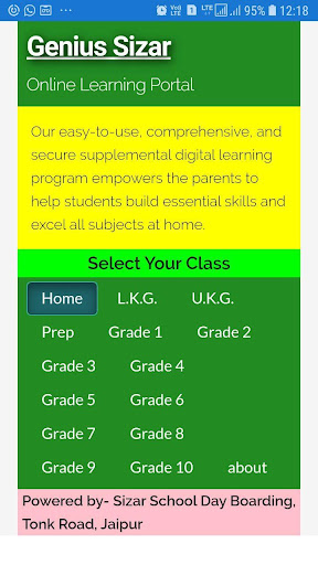 Android application Genius Sizar Online Learning A screenshort