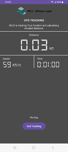 MILO - Mileage Logger Screen 2
