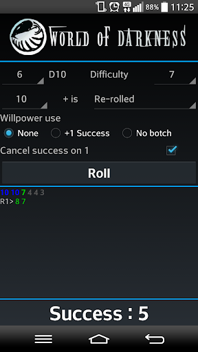 Android application DpX Dice Roller screenshort