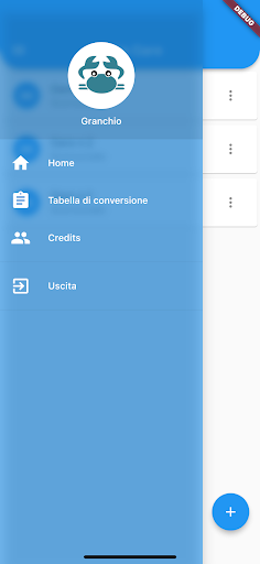 Android application Granchio screenshort