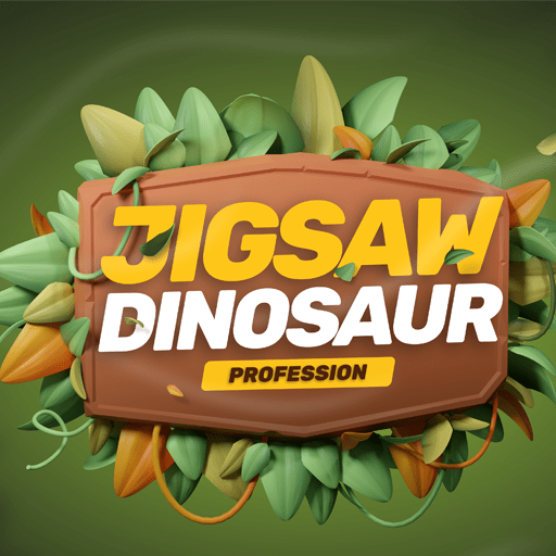 Jigsaw dinosaur profession logo