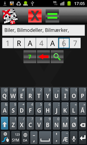 Android application DanKryds, Kryds & tværs ordbog screenshort