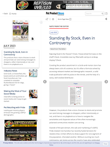 Pet Product News Screenshot