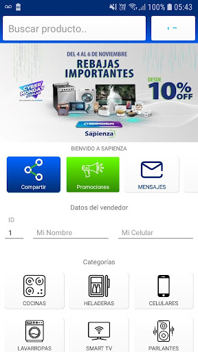 Android application Radio Sapienza ventas screenshort