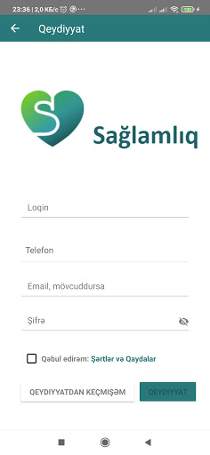 Android application Saglamliqim screenshort