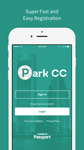 Android application Park CC Mobile Payment Parking screenshort