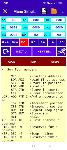 Android application Mano Simulator screenshort