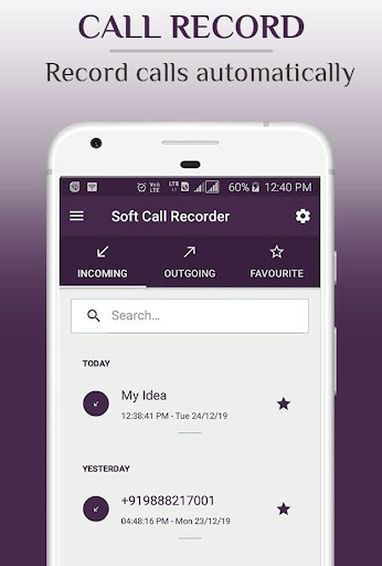 Android application Soft Recorder screenshort
