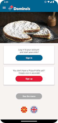 Android application Domino's Pizza Macedonia screenshort