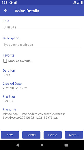 Voice Recorder Screen 3
