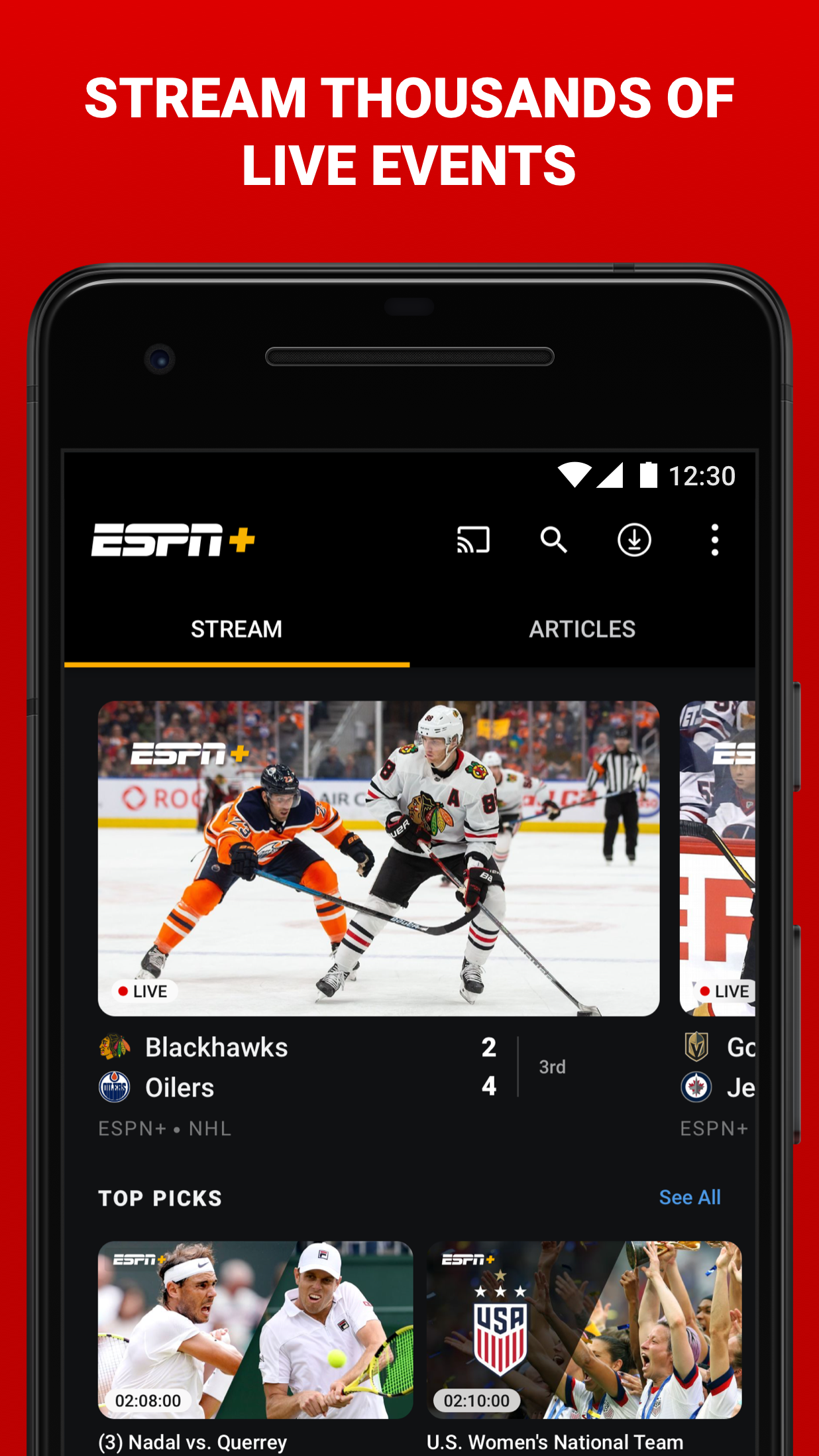 Android application ESPN screenshort